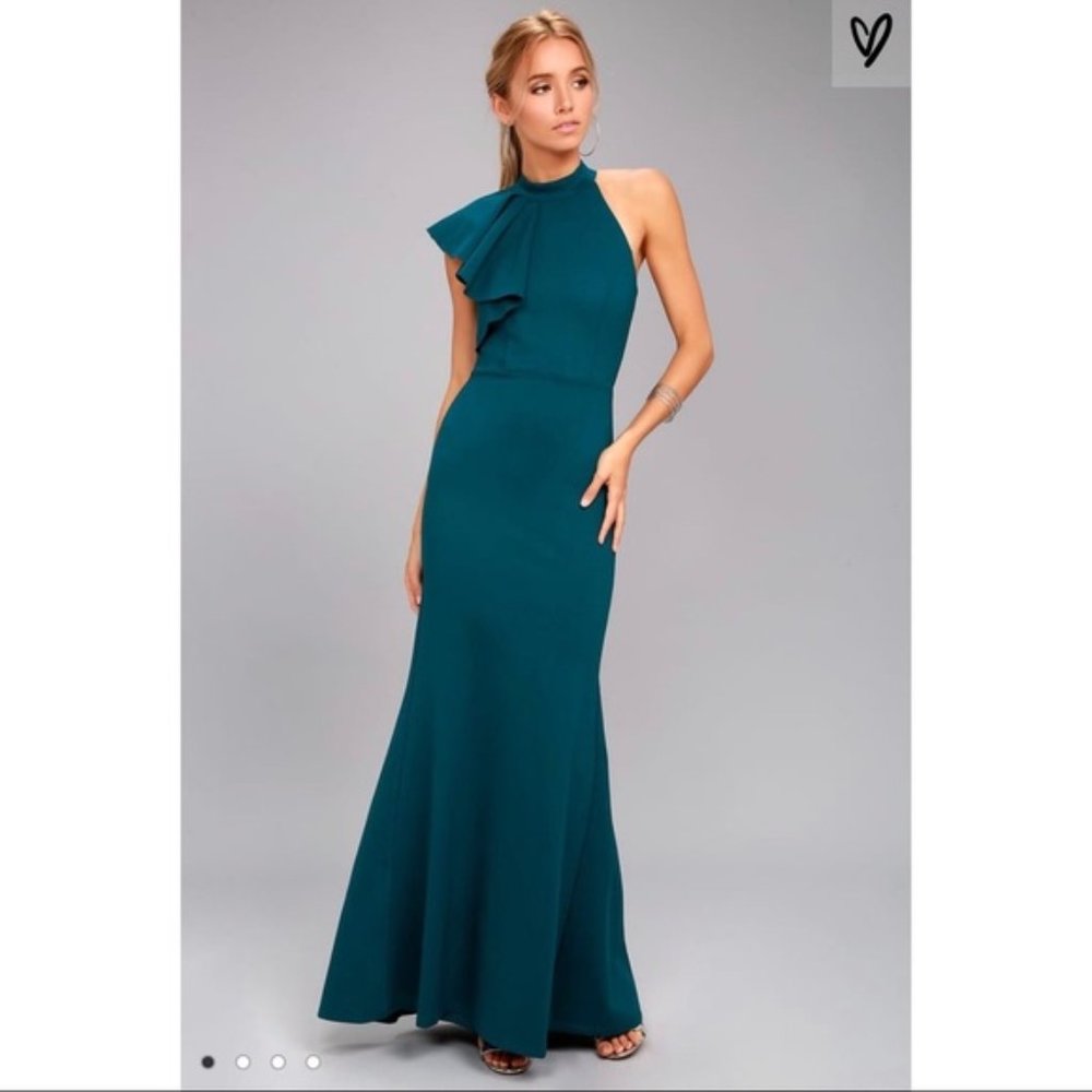 LULUS Margaux One Shoulder Maxi Dress - Large NWT